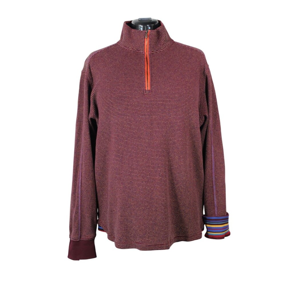Robert Graham men's 1/4 zip mock neck knit pullover sweater XL